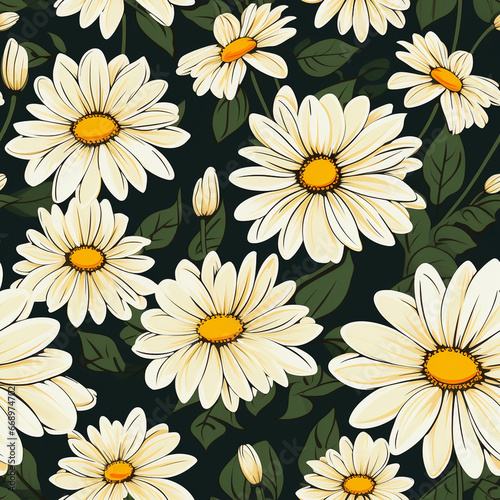 Floral daisy pattern for poster design