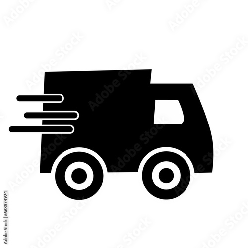 Delivery truck trailer car container box icon vector