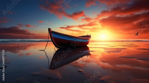 boat at sunset © faiz