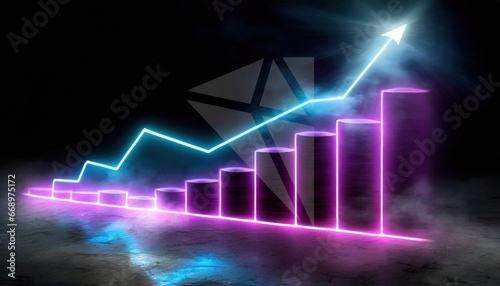 neon business graph