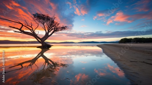 sunset on the river