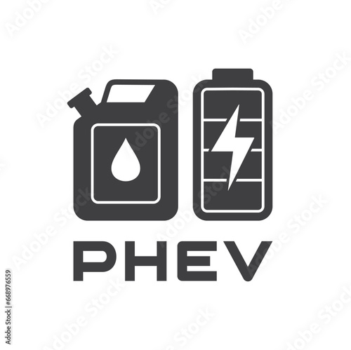illustration of phev car basic technology, vector art.