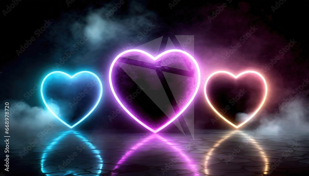 Neon heart background