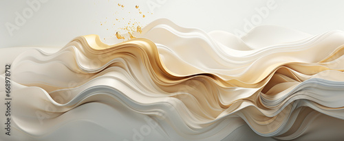 elegant abstract ocean wave background that combines white and gold colors a