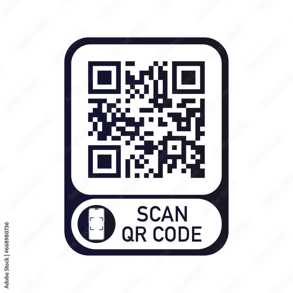 QR code scan here icon for mobile apps and payments. QR code scan for smartphone. Qr code Template scan here QR code for smart phone. Vector illustration. QR code scan here icon for mobile apps and payments. QR code scan for smartphone. Qr code Template scan here QR code for smart phone. Vector illustration.