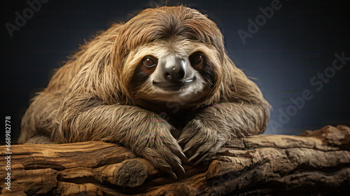 Sloth animal isolated on dark background