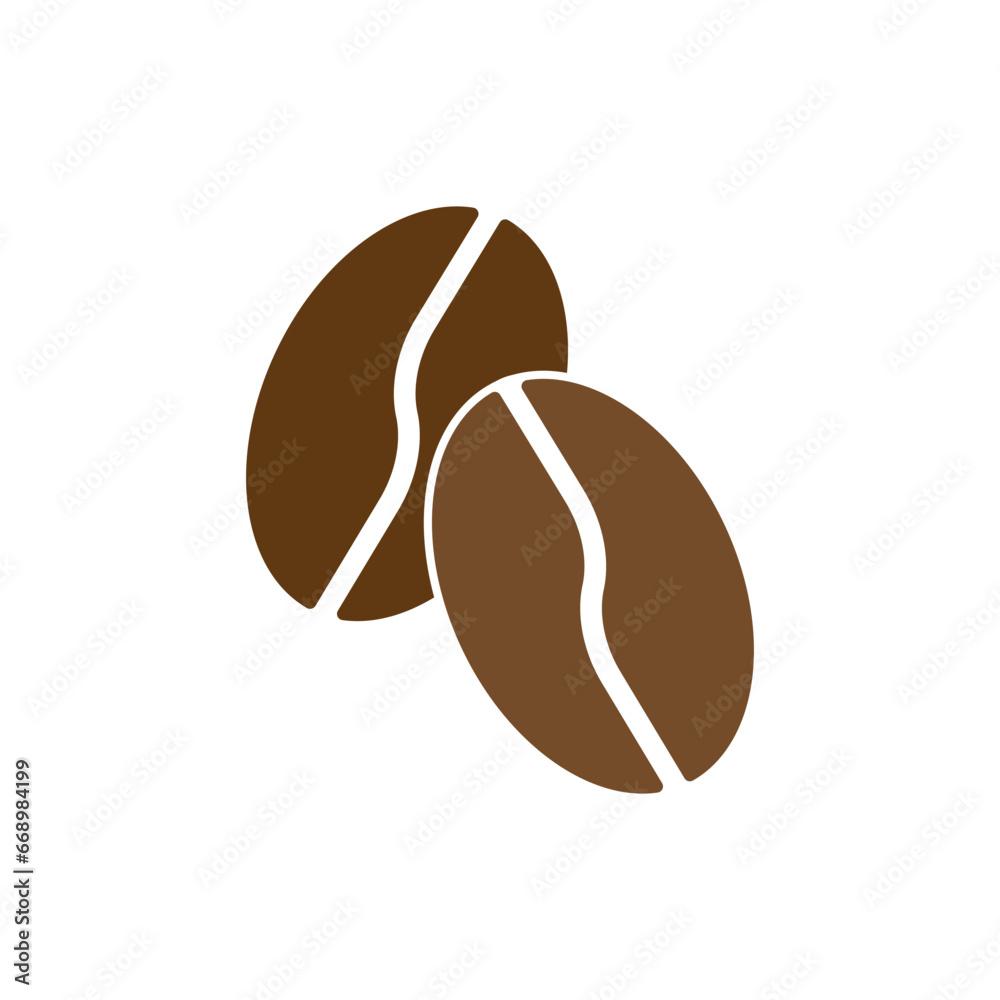 Obraz premium overlapping coffee beans icon vector