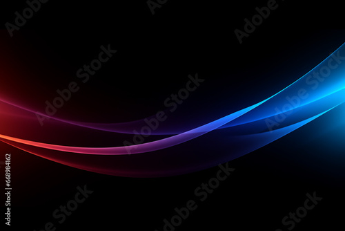 Abstract blue and red waves on black background