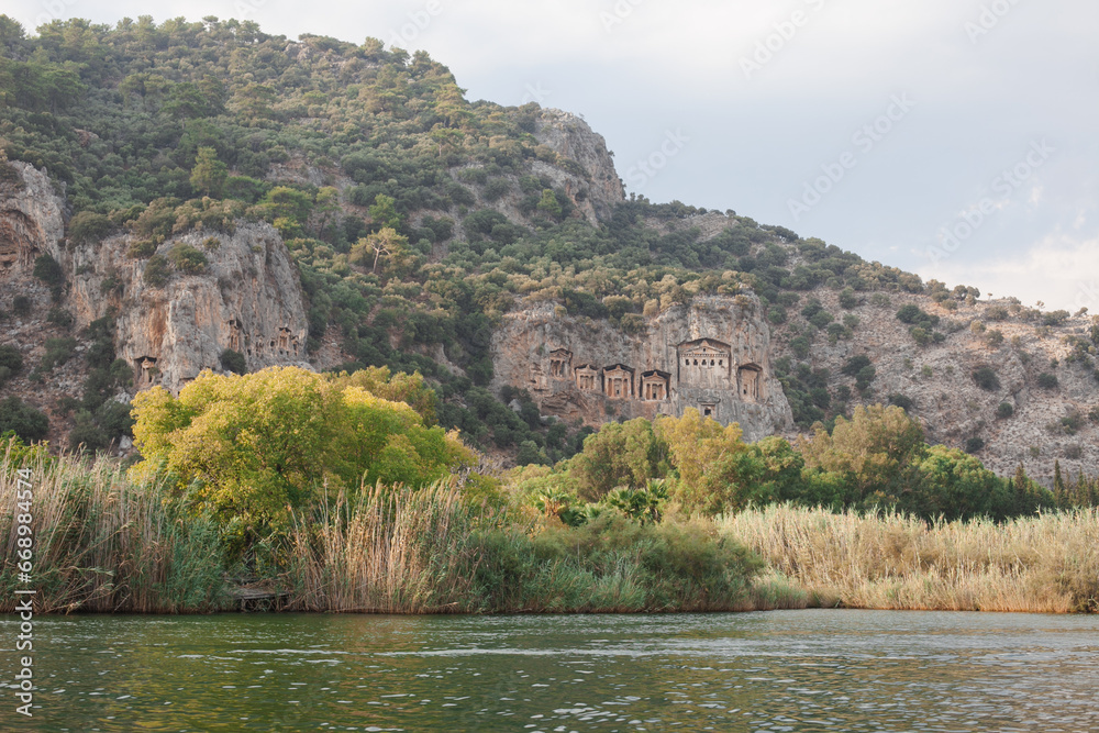 Lycian Tombs in Dalyan, Turkey