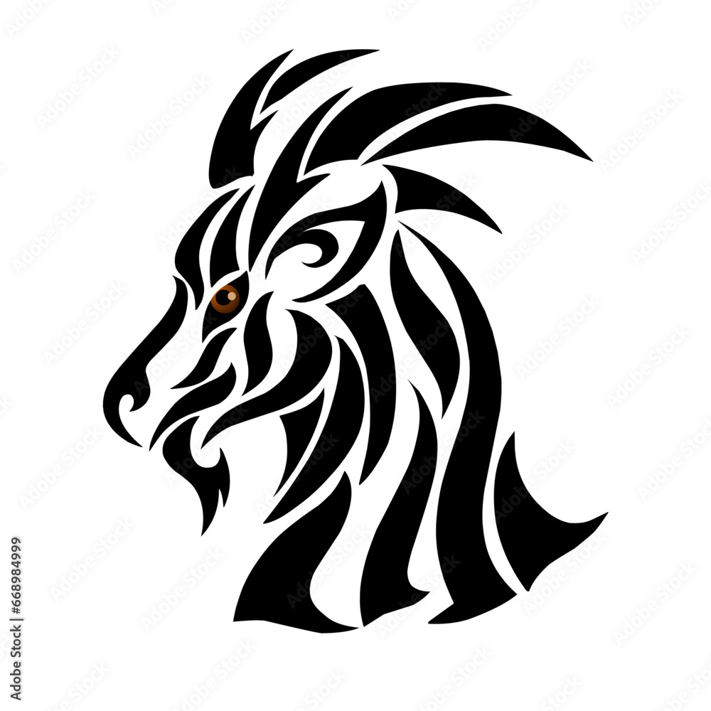 Fototapeta premium tribal art goat head tattoo