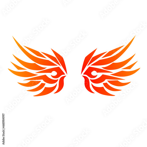 graphic vector illustration of tribal art Phoenix wings tattoo