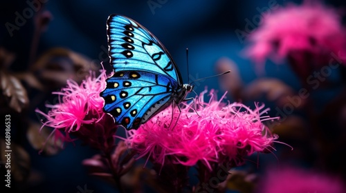 A butterfly perching delicately on a blooming flower, signaling the rebirth of nature.