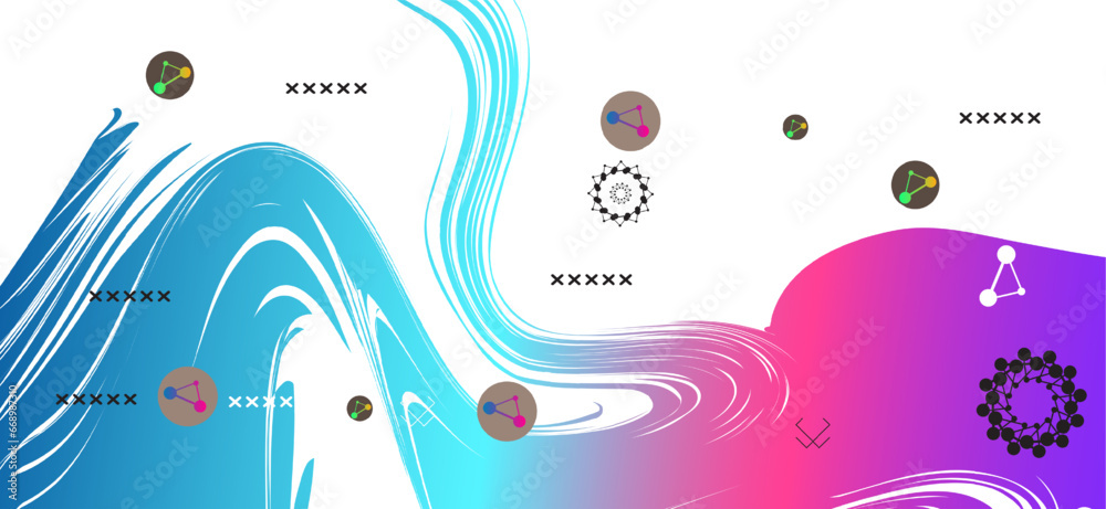 Abstract background with colorful geometric elements, Vector shapes