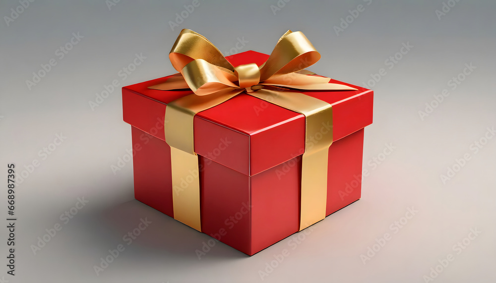 red gift box with golden ribbon red gift box with golden ribbon