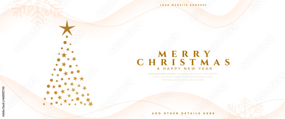 merry christmas and new year eve banner with artistic xmas tree