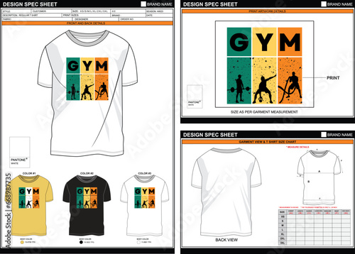 FUNNY GYM WORKOUT STREETWEAR VECTOR DIGITAL DTG DTF HEAT TRANSFER STICKER SUBLIMATION PRINT MEN BOYS REGULAR T SHIRT TECHPACK MEASUREMENT LAYOUT TEMPLATE DESIGN
