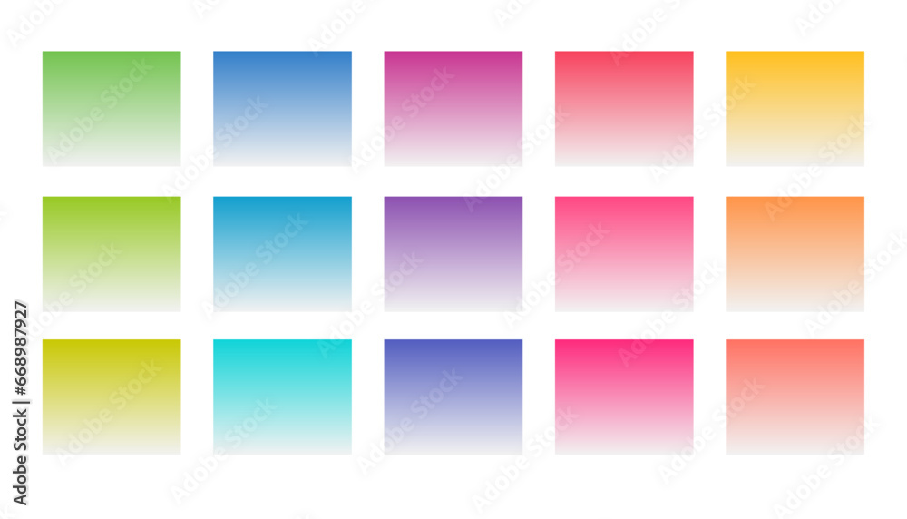 set of colorful gradient palette backdrop for web app