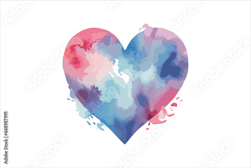 Watercolor love shape vector design  photo