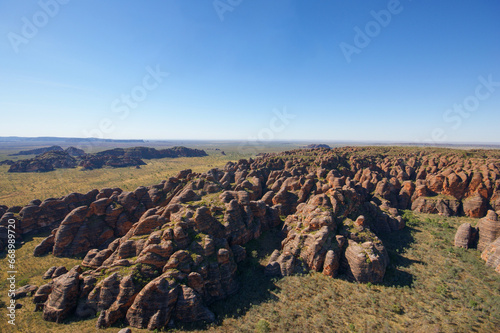 Aerial view of the beehive domes of the Bungle Bungles (Purnululu), Western Australia photo