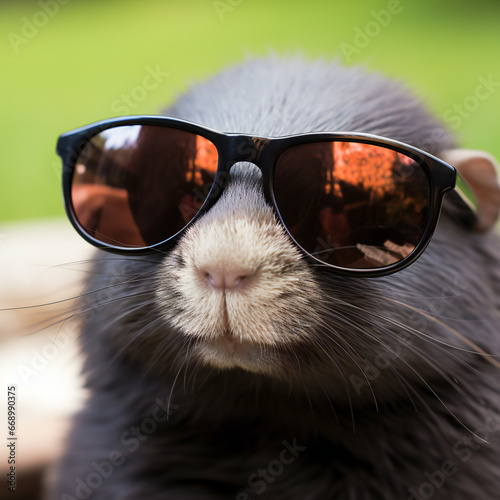 mole in sunglasses