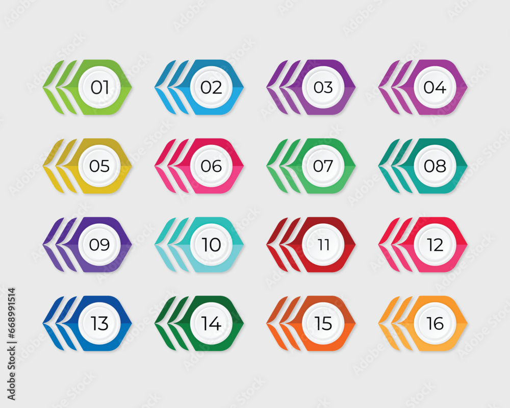 Free vector gradient flat arrow bullet point collection Free vector gradient flat arrow bullet point collection