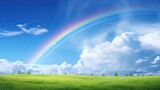 rainbow over green grass