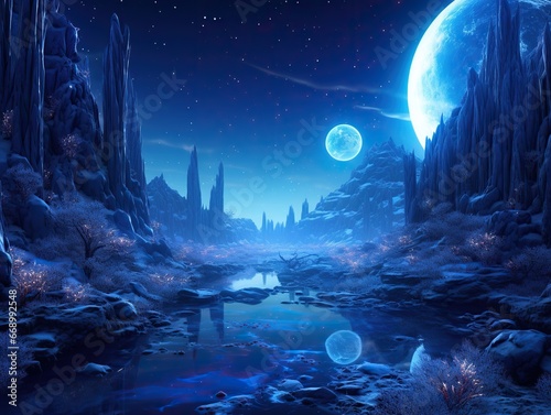 night landscape with moon © faiz