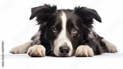 Portrait of  a Collie waiting to play outside © Supawit