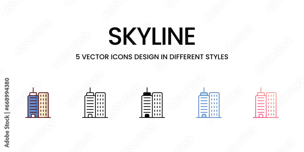 Skyline icon. Suitable for Web Page, Mobile App, UI, UX and GUI design.