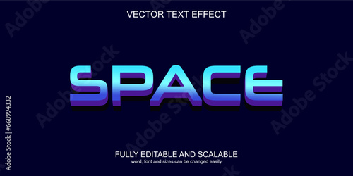 3D TEXT EFFECT space background vector 