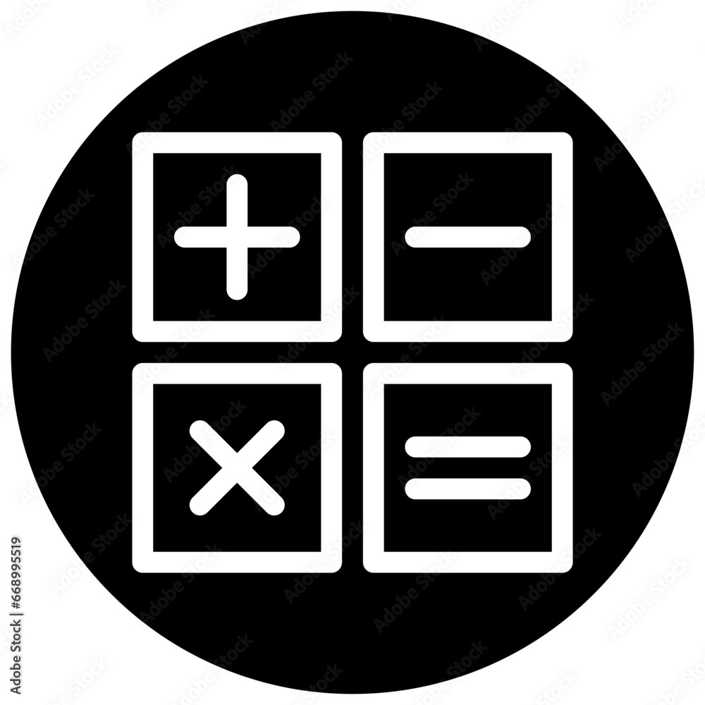 mathematical operation glyph icon mathematical operation glyph icon