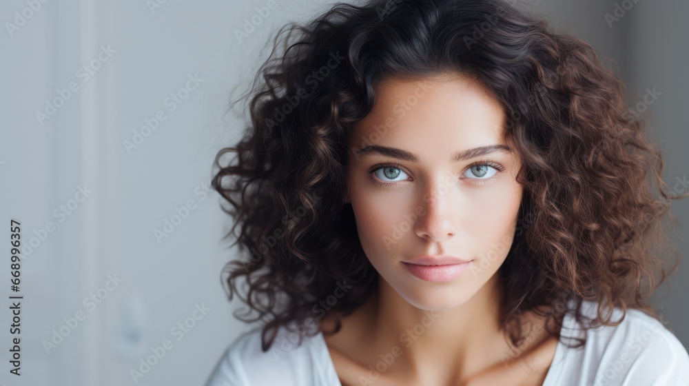 Minimalistic Superb Clean Image of a Woman Looking at Camera AI Generated