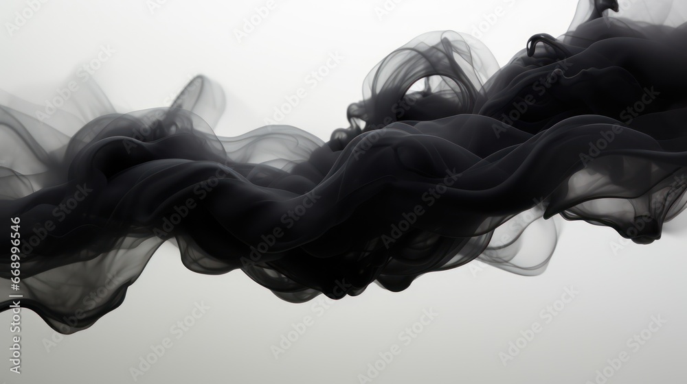 Naklejka premium Abstract Black Clouds in Water: Minimalistic and Superb Clean Image AI Generated