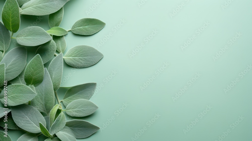 Minimalistic Superb Clean Image of Sage Leaves AI Generated Minimalistic Superb Clean Image of Sage Leaves AI Generated