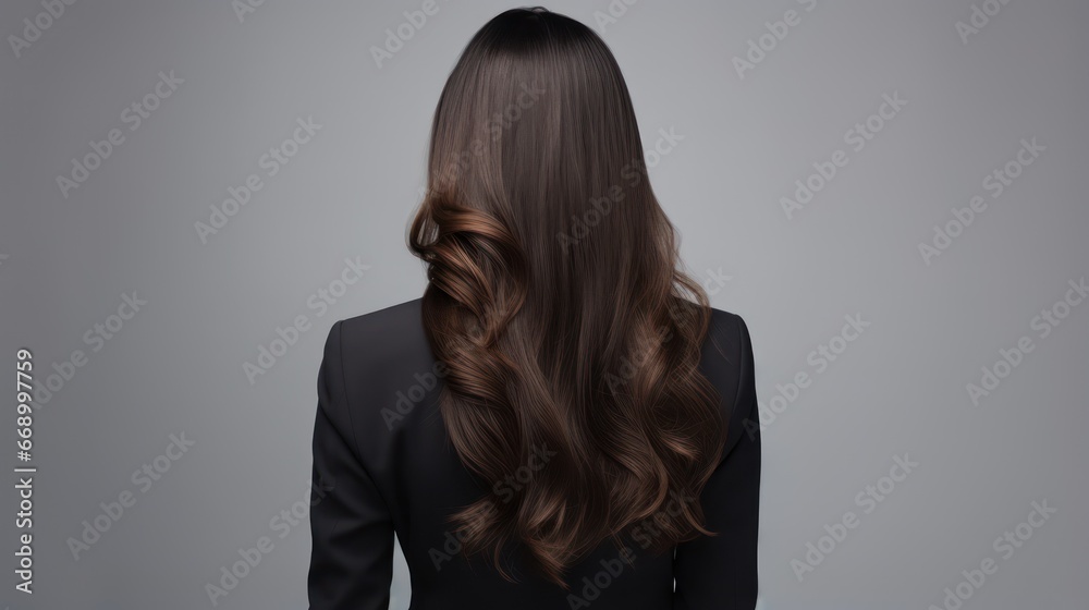 Minimalistic Portrait of Long-Haired Brunette in Suit AI Generated Minimalistic Portrait of Long-Haired Brunette in Suit AI Generated