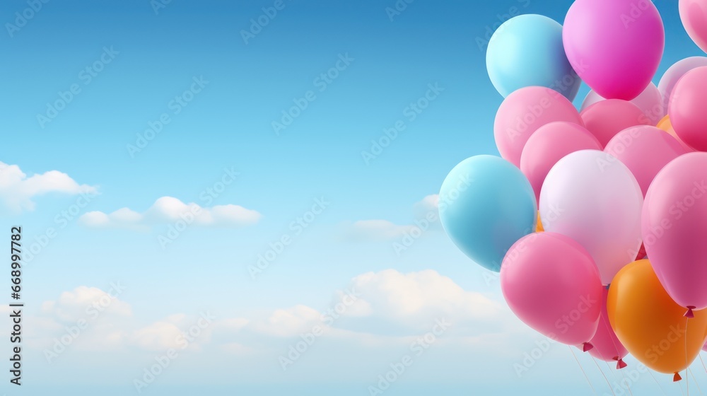 Colorful Balloons Shapes Background AI Generated