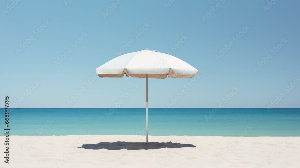 Minimalistic Beach Umbrella on a Superb Clean Image AI Generated