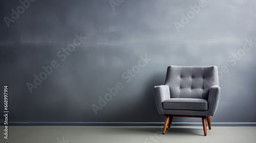 Minimalistic Grey Chair in Studio AI Generated