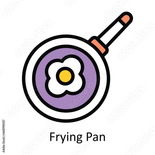 Frying Pan vector Filled outline Design illustration. Symbol on White background EPS 10 File 