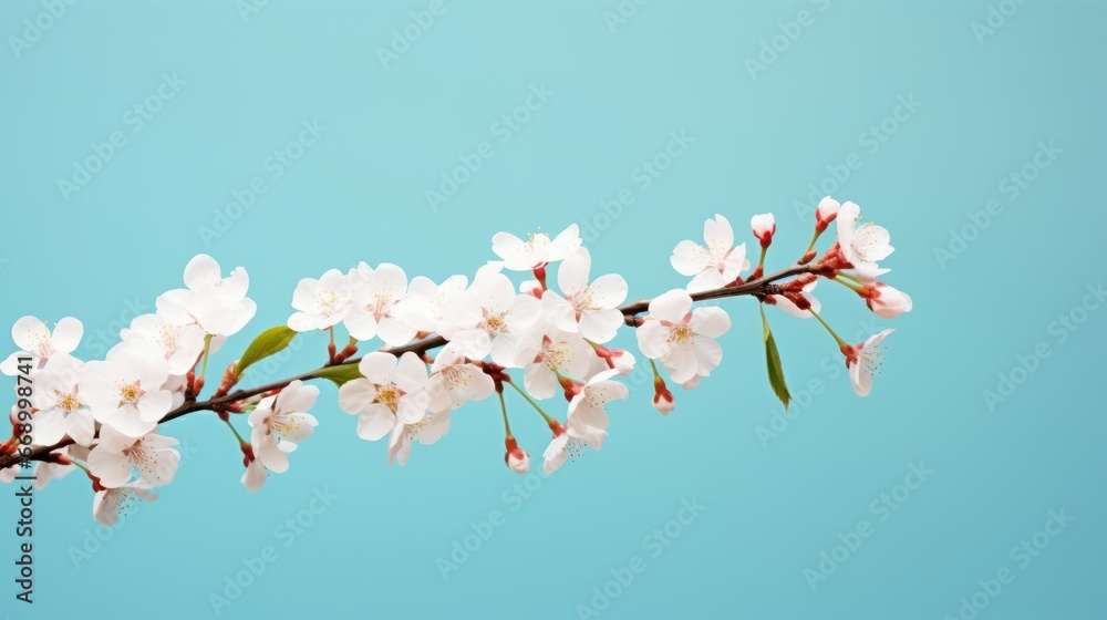Blossoming Tree Flowers in Minimalistic Style AI Generated