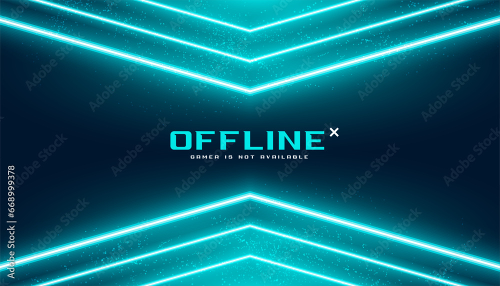 abstract offline gaming sport banner with glowing neon effect vctor