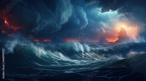 storm in the sea
