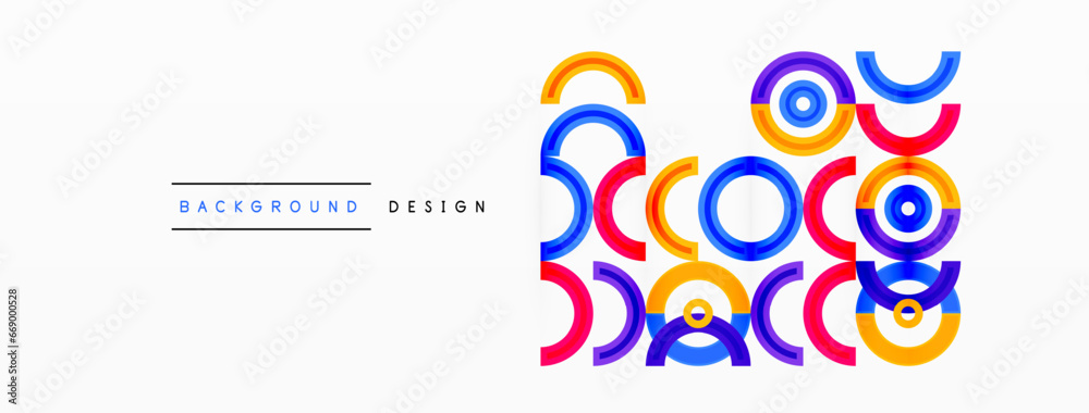 Obraz premium Colorful circle abstract background. Template for wallpaper, banner, presentation, background