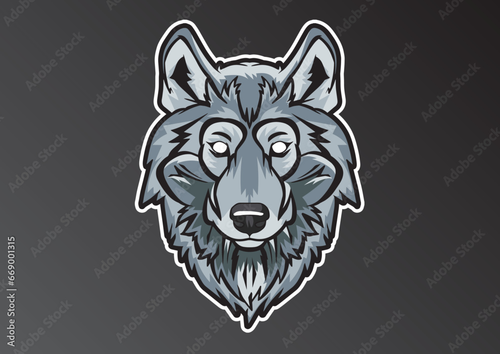 WOLF HEAD STICKER PATCH DESIGN