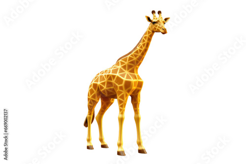 Enchanting 3D Giraffe Rendering Isolated on Transparent Background