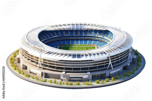 Dynamic Stadium Architecture 3D Icon Isolated on Transparent Background