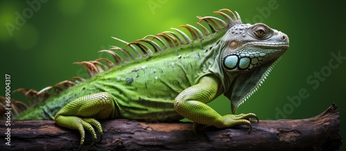 Wild green iguana