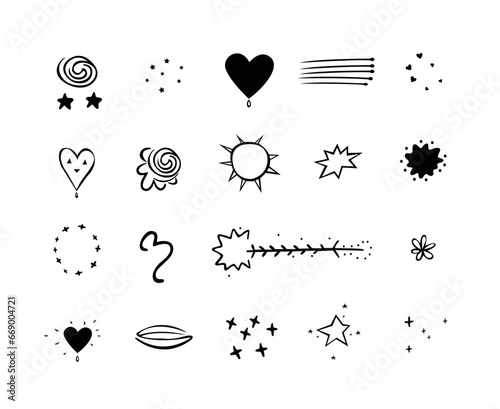 Editable Vector elements for graphic use manually created