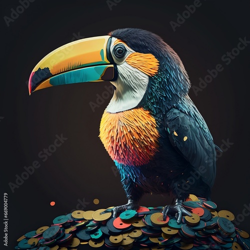Striking Digital Art of a Toucan © Paper