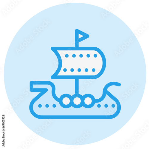 Viking ship Vector Icon Design Illustration